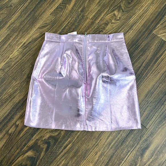 Pink Metallic Pencil Skirt - Picture 3 of 4